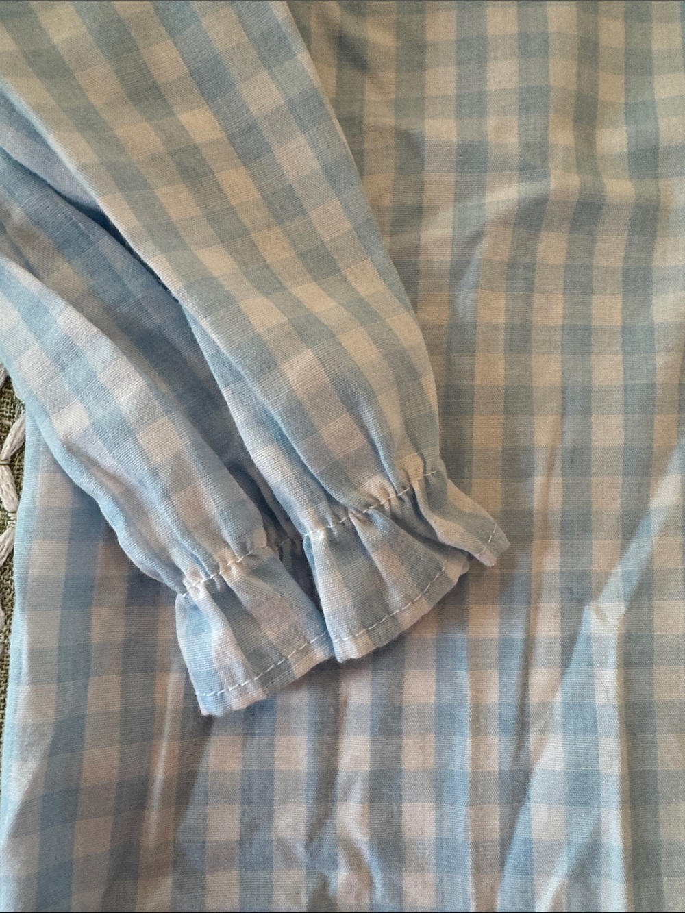 The Beaufort Bonnet Company Light Blue & White Gingham Bow Blouse - Picture 6 of 7